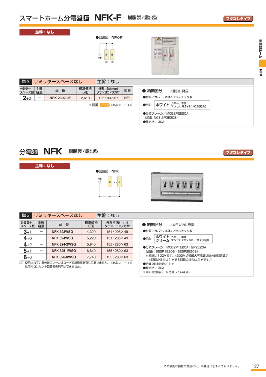 スマートホーム分電盤F NFK-F｜分電盤通販ショップ